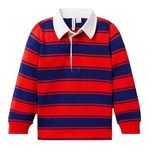 🆕 Janie and Jack NWT Red and Navy Rugby Shirt. Size 4.